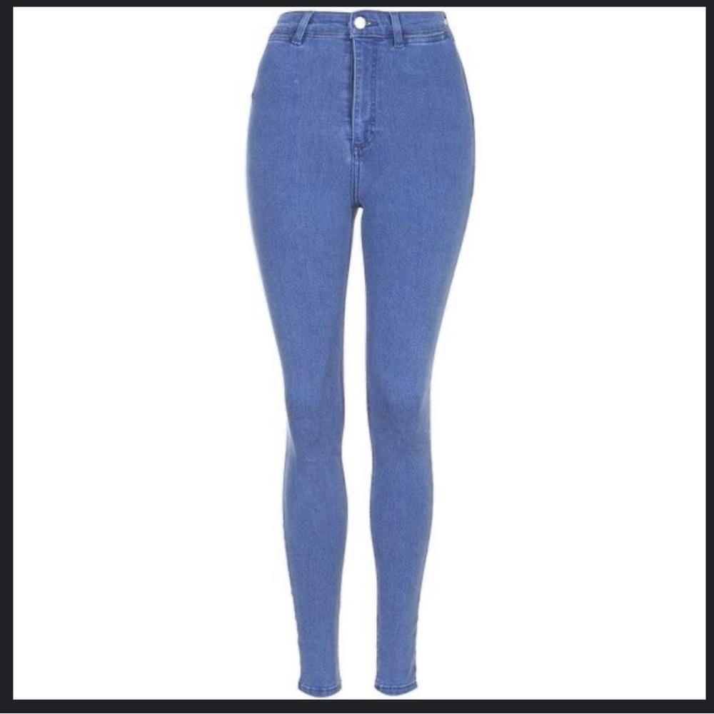 TOPSHOP MOTO Blue Pocket Joni Jeans | Blue high waisted jeans